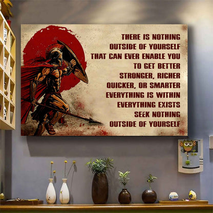 Samurai Poster Canvas There Is Nothing Outside Of Yourself Best Gift With Motivation Quotes