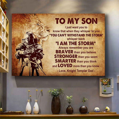 New Version Warrior Poster Canvas Whisper Back I'm The Storm From Dad To Son Gift For Your Son Motivational Quotes