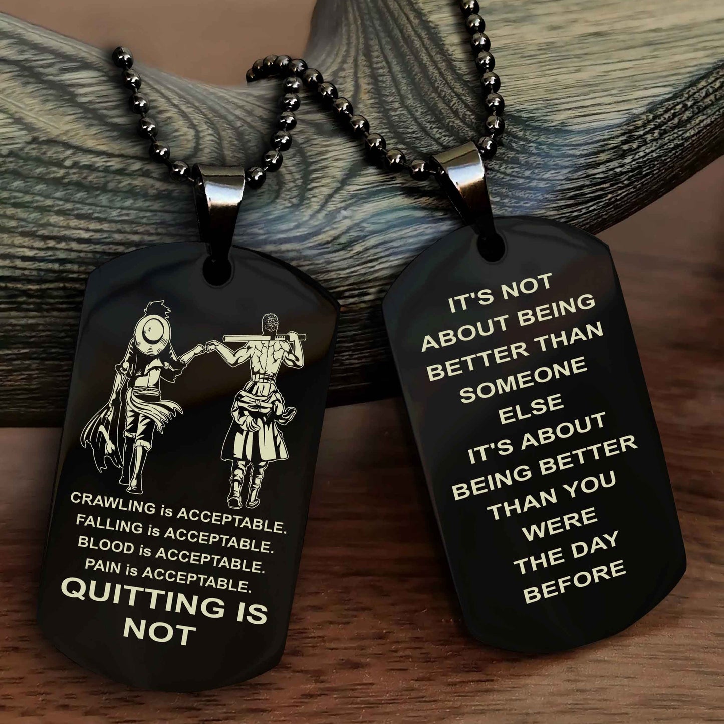 Spartan Double Sided Dog Tag Quiting Is Not It Is About Being Better Than You Were The Day Before