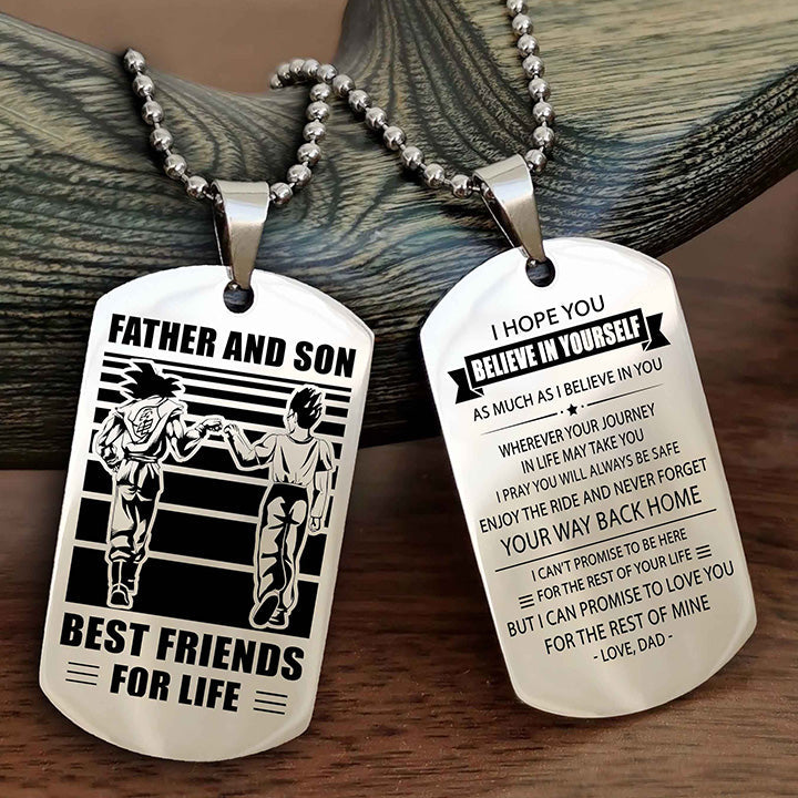Cowboy Personalized Double Sided Dog Tag To My Son I Love You - Enjoy The Ride And Never Forget Your Way Back Home From