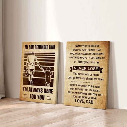 Combo 2 DRB Poster Canvas My Son Remember That - You Will Never Lose You Either Win Or Learn