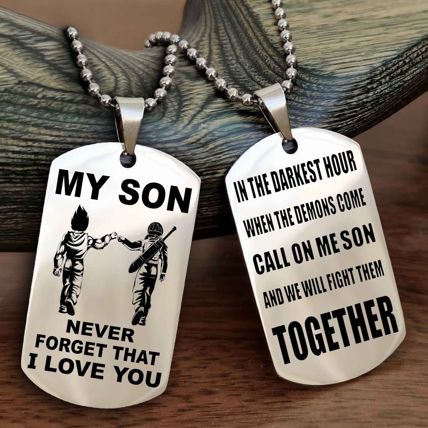 DRB Double Sided Dog Tag To My Son Never Forget That I Love You New Version - Call On Me Son And We Will Fight Them Together