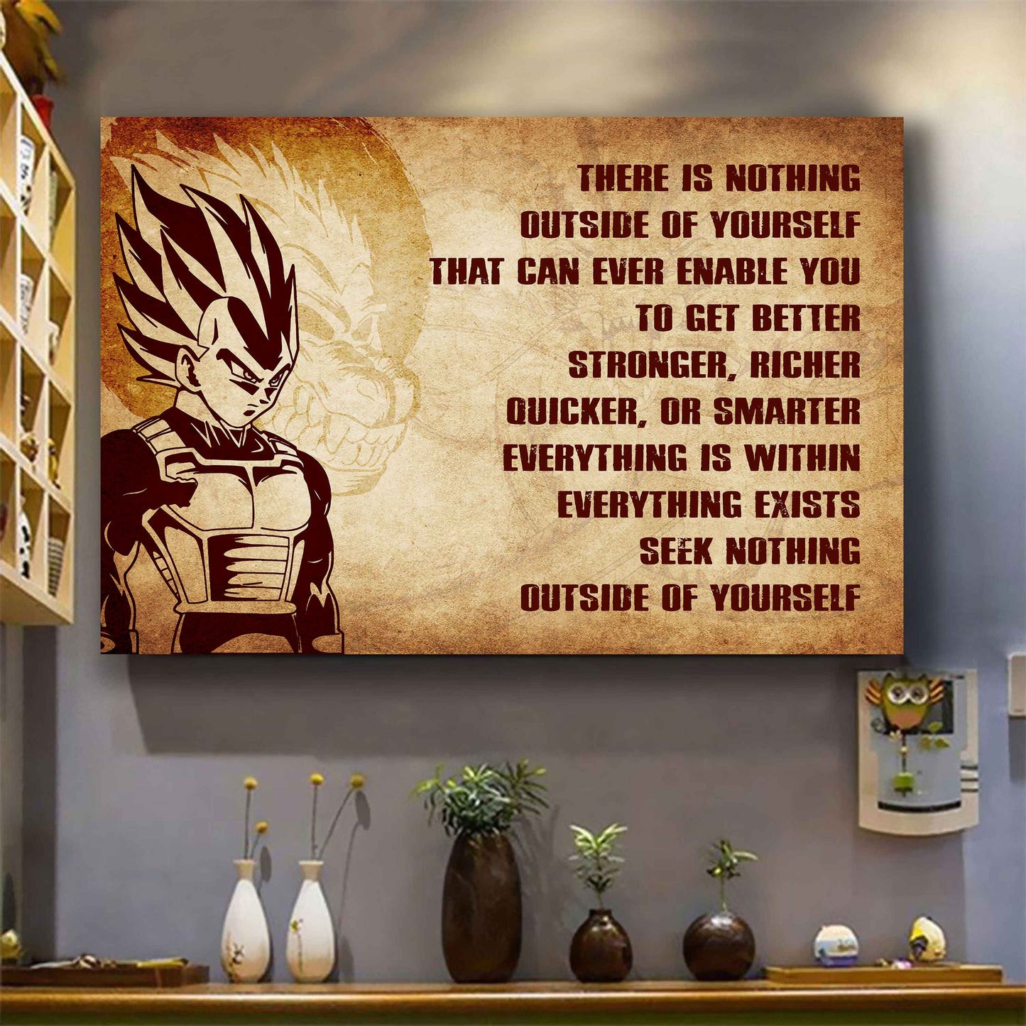 Samurai Poster Canvas There Is Nothing Outside Of Yourself Best Gift With Motivation Quotes