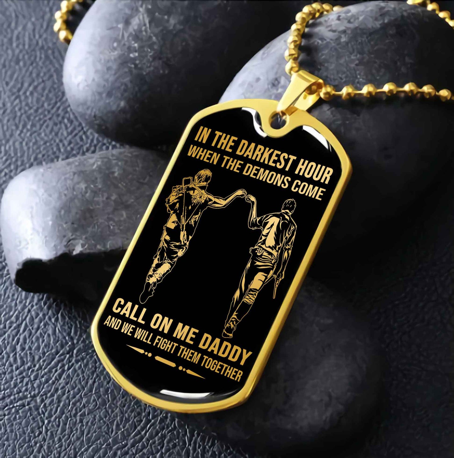 DRB Military Chain Silver Plated 18K Gold Plated Call On Me Daddy Gift For Your Dad