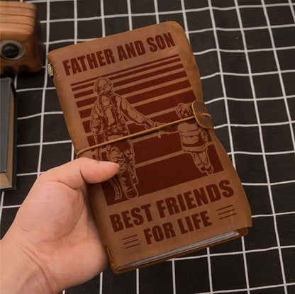 Family Customizable vintage journal notebook, Father And Son Best Friend For Life Vintagegift For Father Day