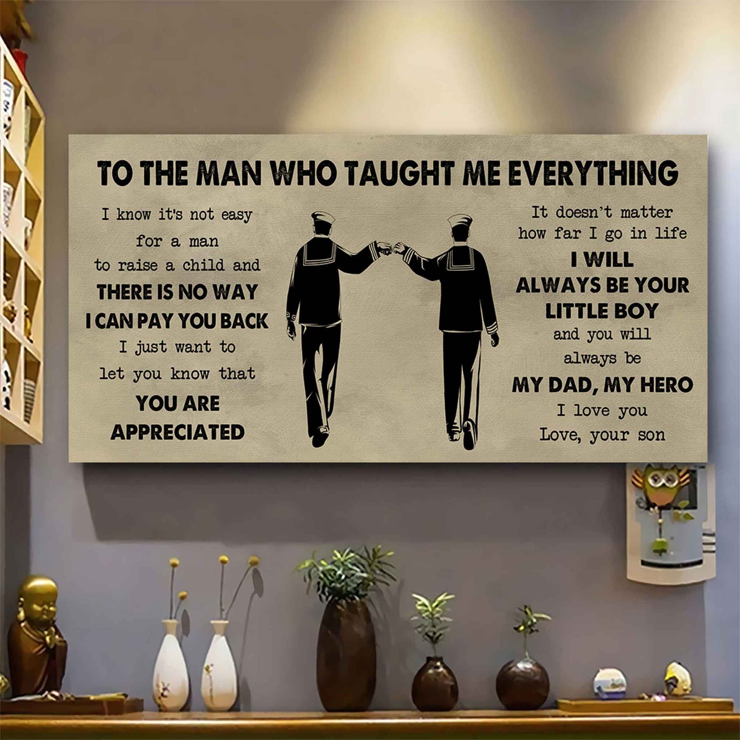 Family Poster Horizontal Canvas To My Dad I Know It's Not Easy To Raise A Child I Will Always Be Your Little Boy Gift From Son To Dad