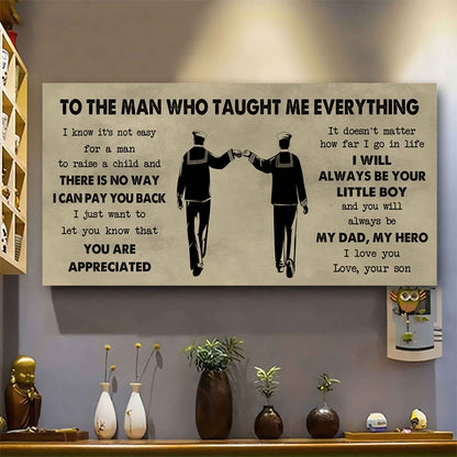 Family Poster Horizontal Canvas To My Dad I Know It's Not Easy To Raise A Child I Will Always Be Your Little Boy Gift From Son To Dad