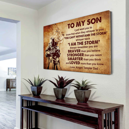 Samurai Poster Canvas Whisper Back I'm The Storm From Dad To Son Gift For Your Son