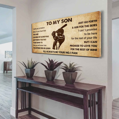 Personalized Sport Poster Canvas I'll Be Your No 1 Fan Dad To Son - You Will Never Lose You Either Win Or Learn