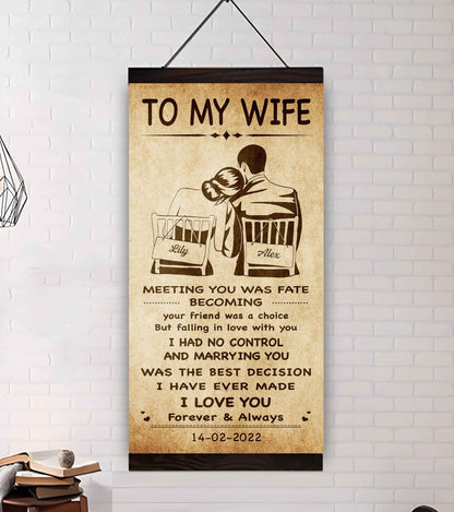 Samurai Poster Canvas To My Wife Meeting You Was Fate - I Love You Forever And Always Gift For Your Wife