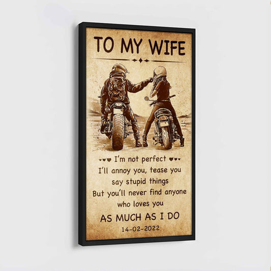 Biker Poster Canvas To My Wife - I Am Not Perfect