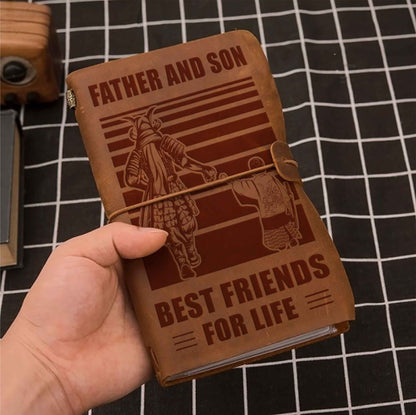 Family Customizable vintage journal notebook, Father And Son Best Friend For Life Vintagegift For Father Day