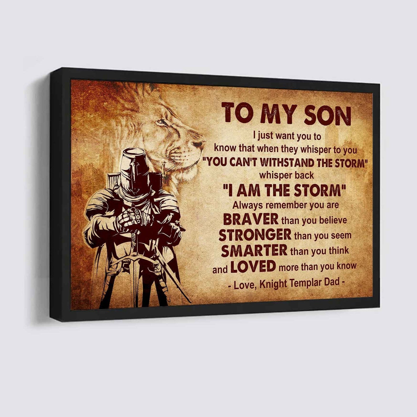Samurai Poster Canvas Whisper Back I'm The Storm From Dad To Son Gift For Your Son