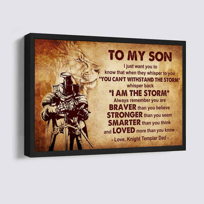 Samurai Poster Canvas Whisper Back I'm The Storm From Dad To Son Gift For Your Son