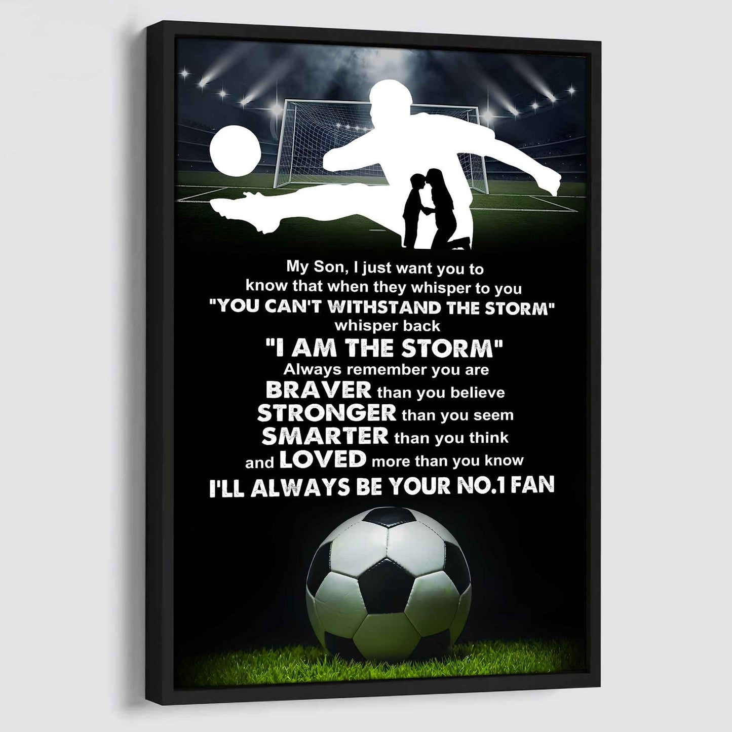 Sport Poster Canvas Mom To Son - Whisper Back I Am The Storm I Will Always Your No 1 Fan