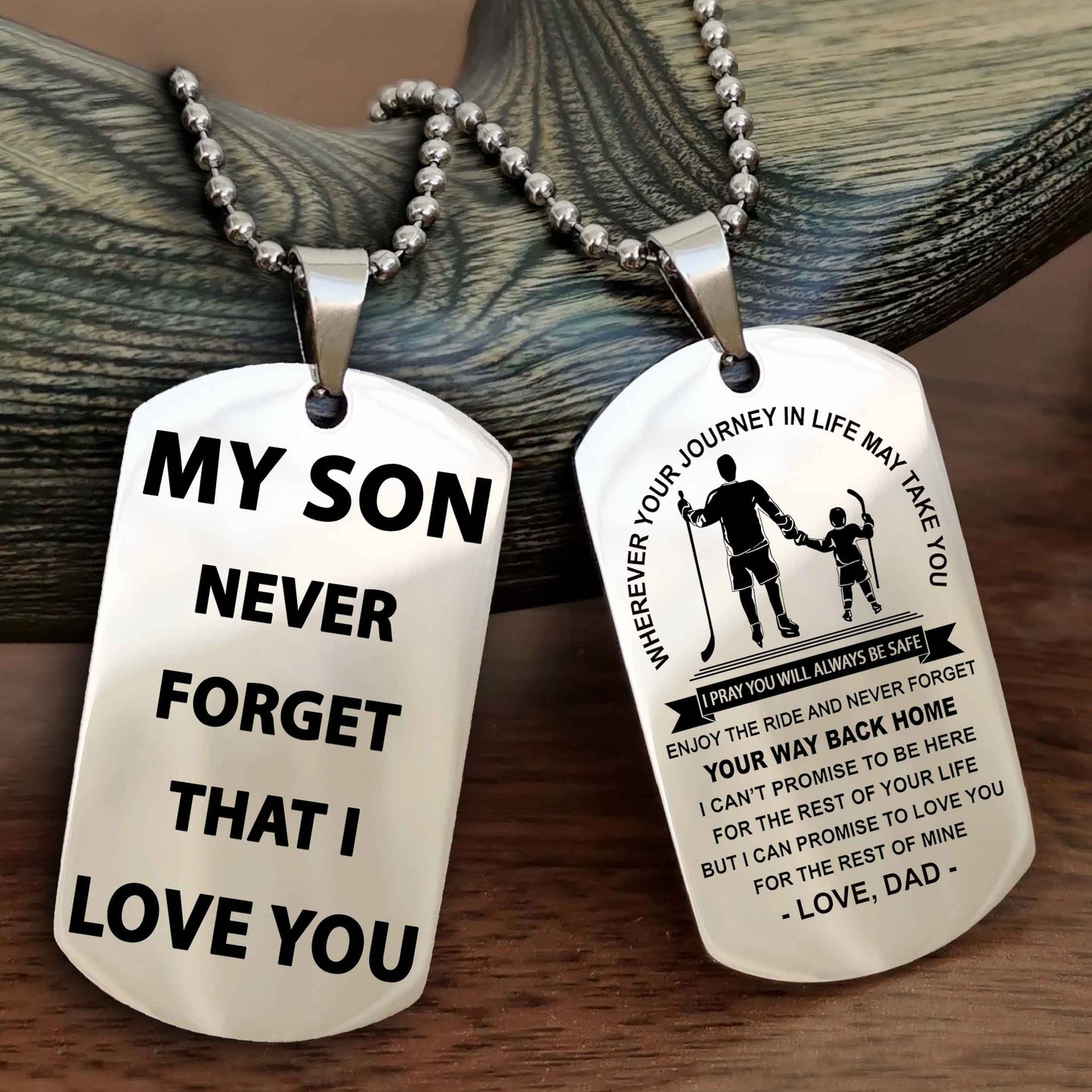Knight Templar Double Sided Dog Tag To My Son Never Forget That I Love You - Gift For Son Never Forget Your Way Back Home