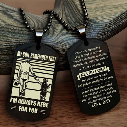 Samurai Personalized Double Sided Dog Tag My Son Remember That I Will Always Here You Will Never Lose You Either Win Or Learn