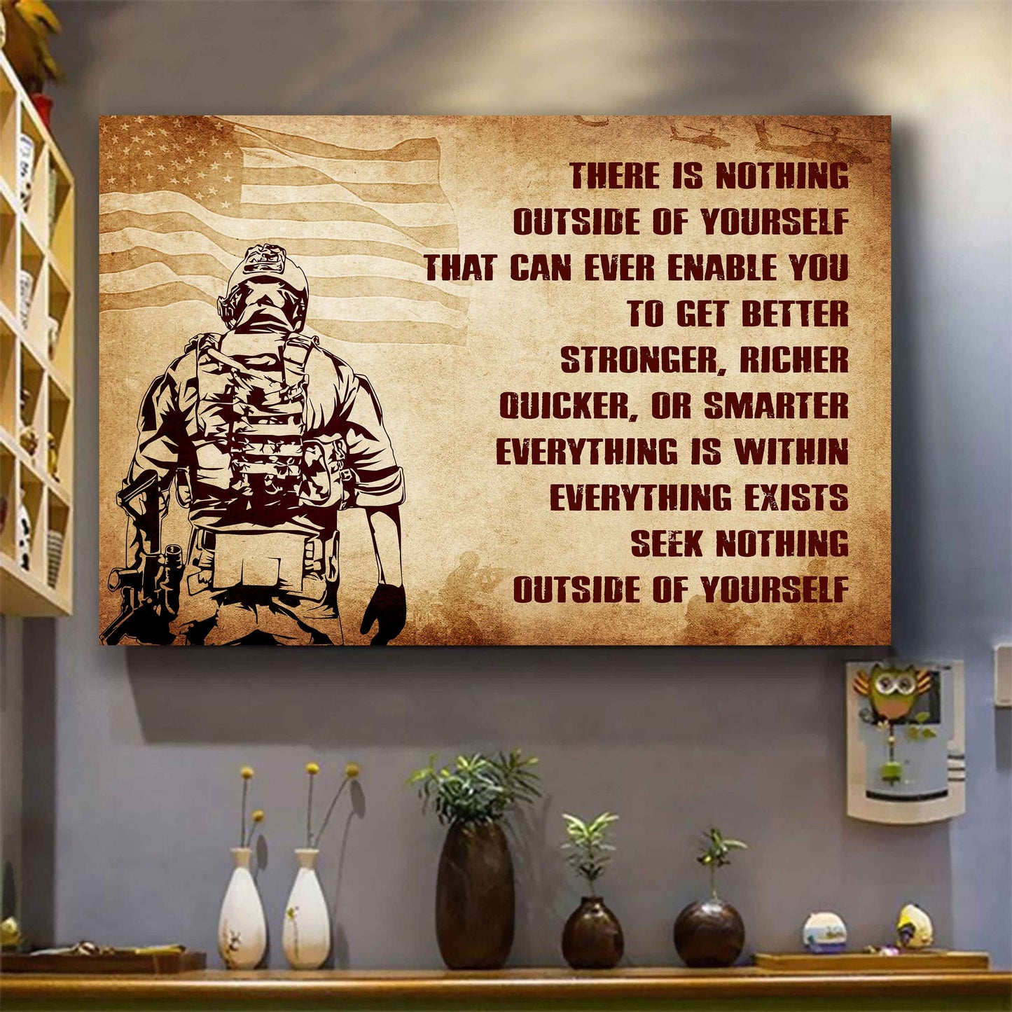 Samurai Poster Canvas There Is Nothing Outside Of Yourself Best Gift With Motivation Quotes