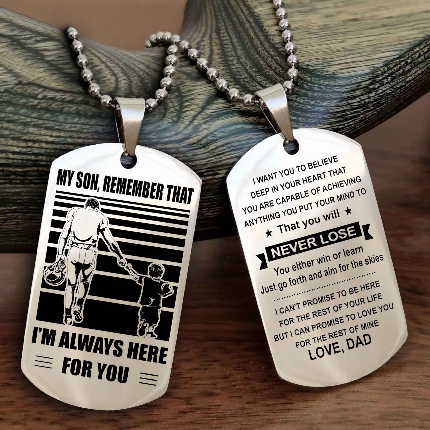 Samurai Personalized Double Sided Dog Tag My Son Remember That I Will Always Here You Will Never Lose You Either Win Or Learn