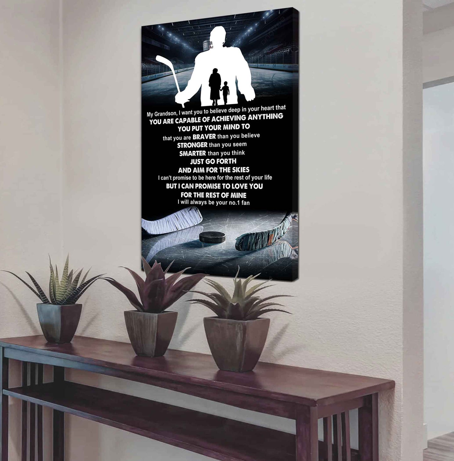 Baseball Poster Canvas Grandma To Grandson - That You Are Braver Than You Believe You Are Capable Of I Will Always Your No 1 Fan