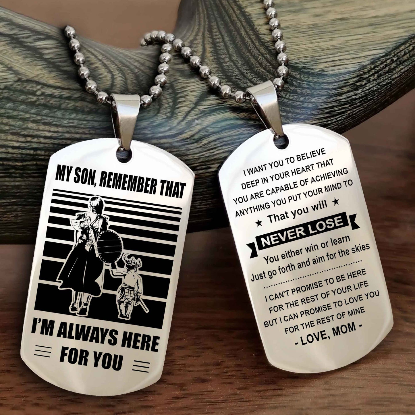 Double side Dog Tag My Son Remember That From Mom To Son With Message On The Back Gift For Your Son