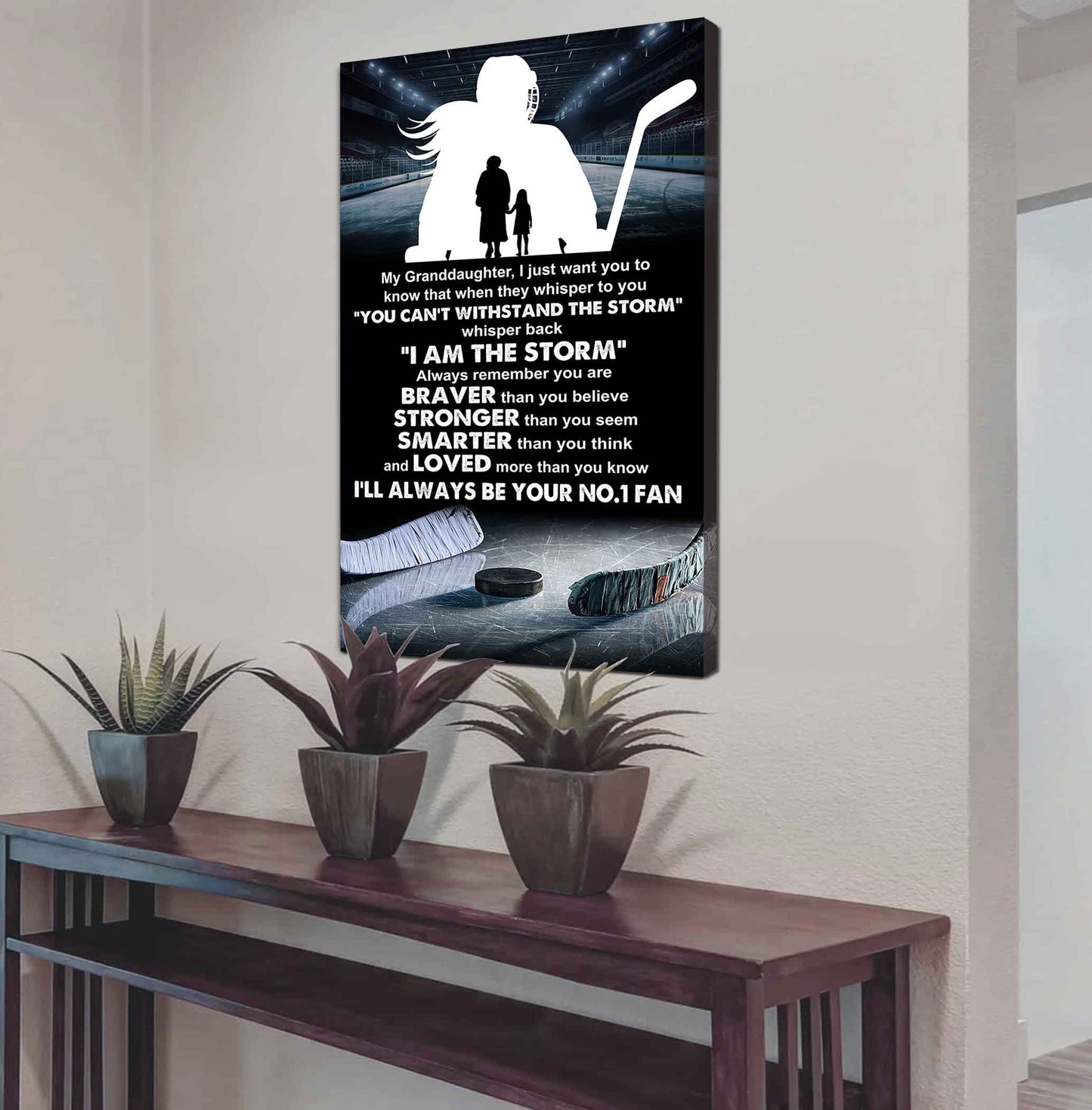 Baketball Poster Canvas Grandma To Granddaughter - Whisper Back I Am The Storm I Will Always Your No 1 Fan