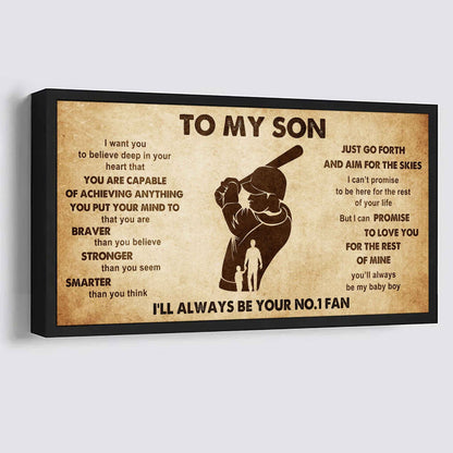 Personalized Sport Poster Canvas I'll Be Your No 1 Fan Dad To Son - That You Are Braver Than You Believe Just Go Forth