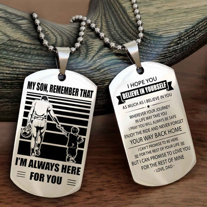 Samurai Personalized Double Sided Dog Tag My Son Remember That I Will Always Here Never Forget Your Way Back Home