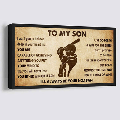 Personalized Sport Poster Canvas I'll Be Your No 1 Fan Mom To Son - You Will Never Losse You Either Win Or Learn