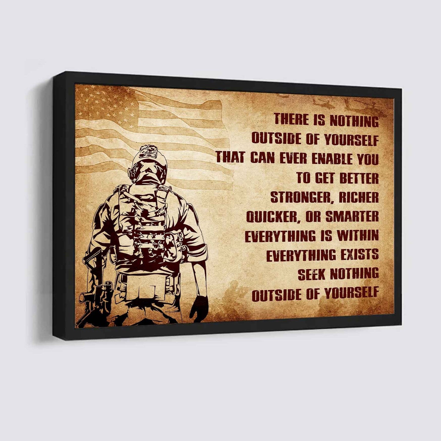 Samurai Poster Canvas There Is Nothing Outside Of Yourself Best Gift With Motivation Quotes
