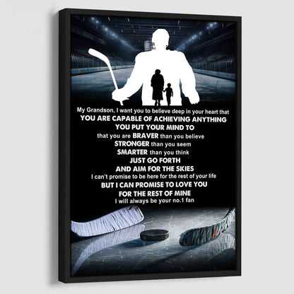 Sport Basketball Poster Canvas Grandma To Grandson - That You Are Braver Than You Believe You Are Capable Of I Will Always Your No 1 Fan