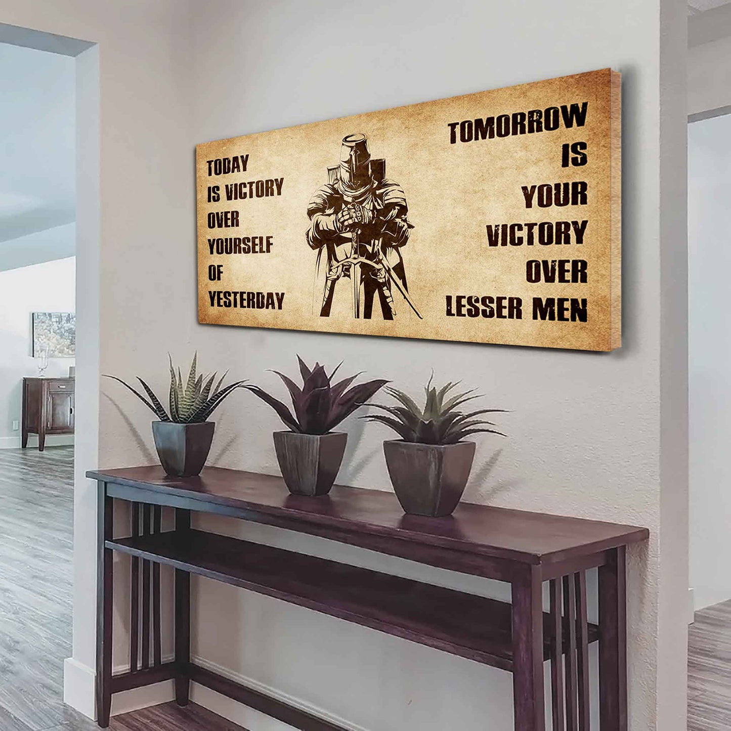 Personalized Samurai Poster Canvas - Today Is Victory Over Yourself Of Yesterday Tomorrow Is Your Victory Over Lesser Men
