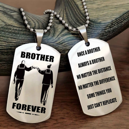 Knight Templar Customizable engraved dog tag double sided gift from brother - Brother Forever Once A Brother Always A Brother