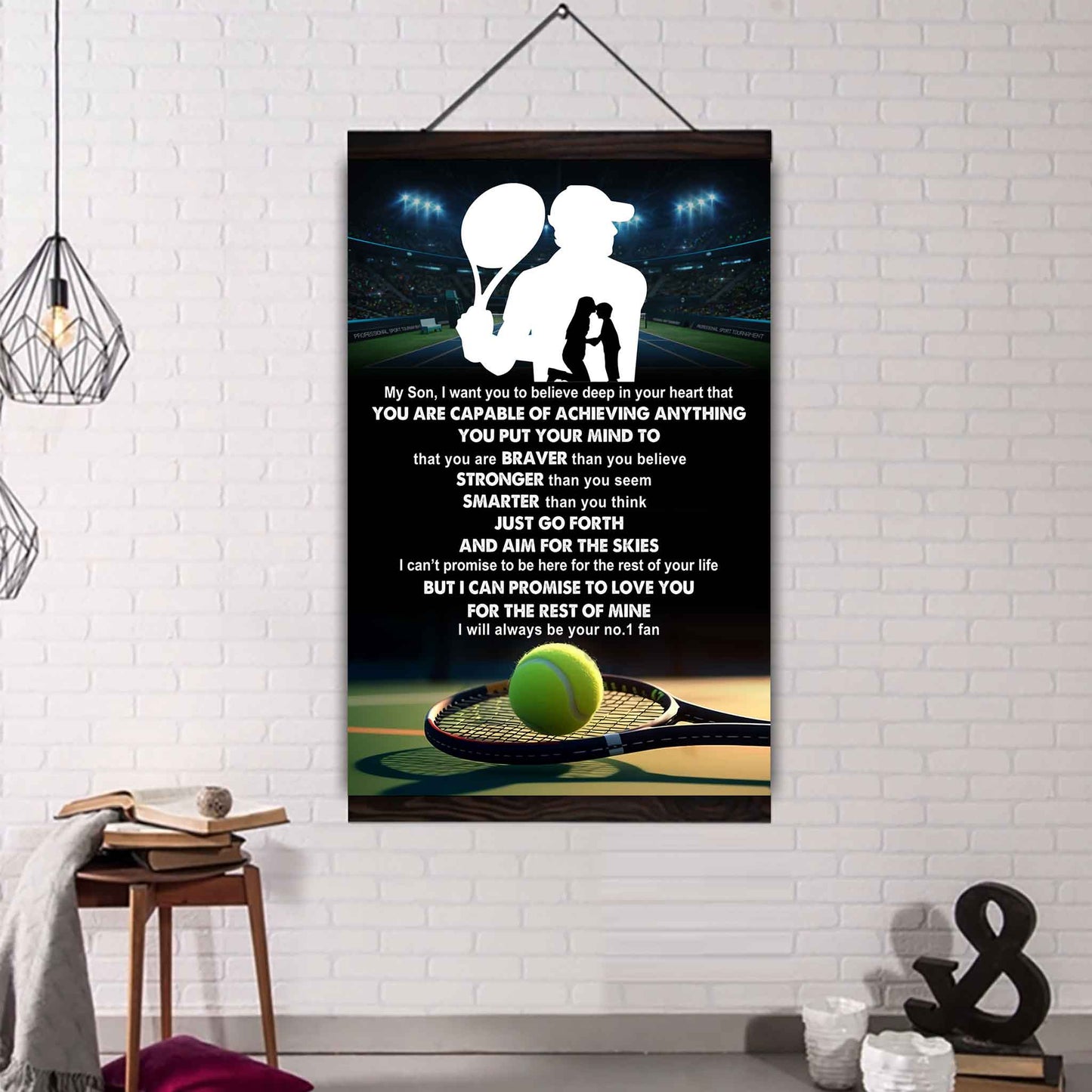 Sport Poster Canvas Mom To Son - That You Are Braver Than You Believe You Are Capable Of I Will Always Your No 1 Fan