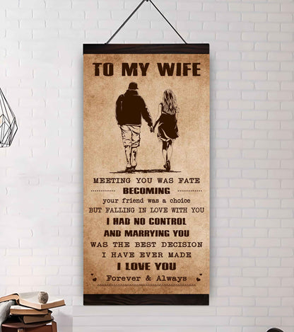 Samurai Poster Canvas To My Wife Meeting You Was Fate - I Love You Forever And Always Gift For Your Wife