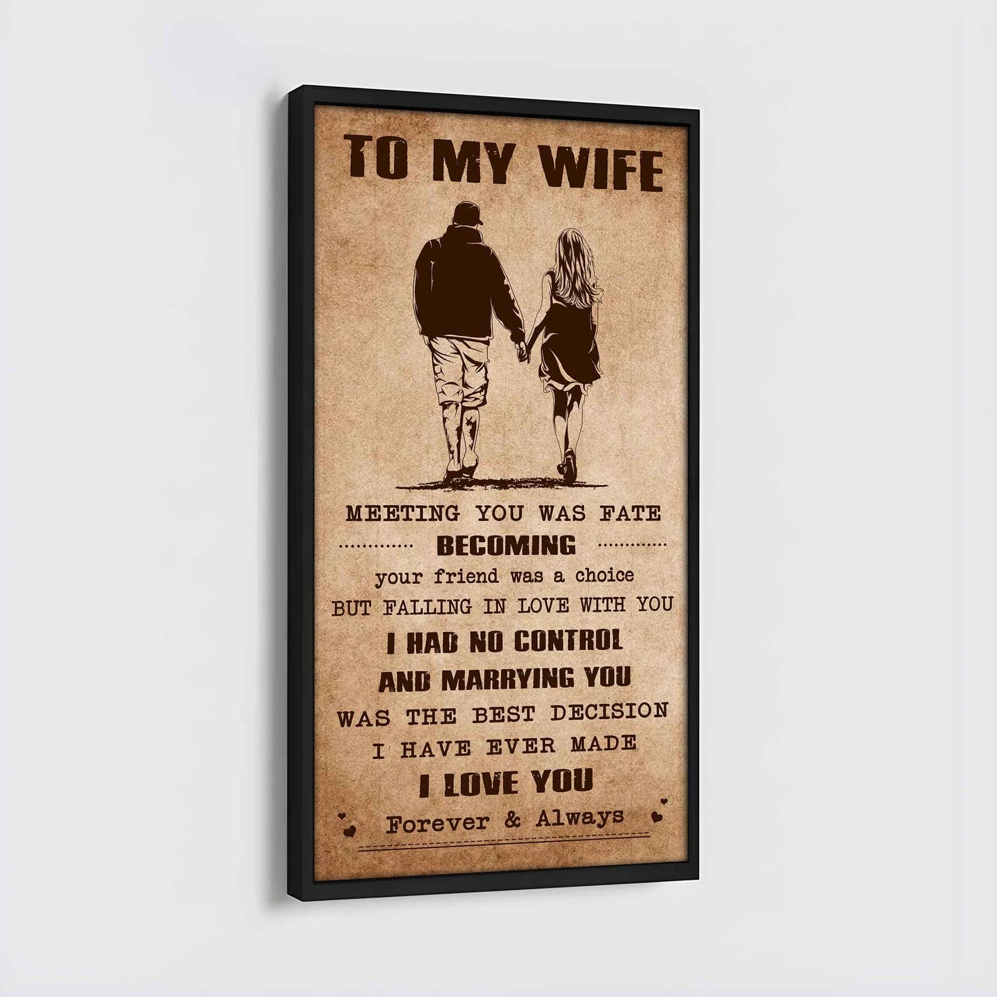 Samurai Poster Canvas To My Wife Meeting You Was Fate - I Love You Forever And Always Gift For Your Wife