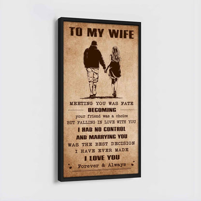 Samurai Poster Canvas To My Wife Meeting You Was Fate - I Love You Forever And Always Gift For Your Wife
