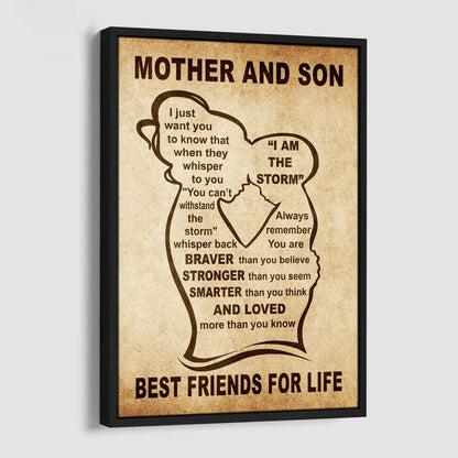 Personalized Family Poster Canvas Mother And Son Best Friend For Life Gift From Mom Gift For Your Son With Motivational Message