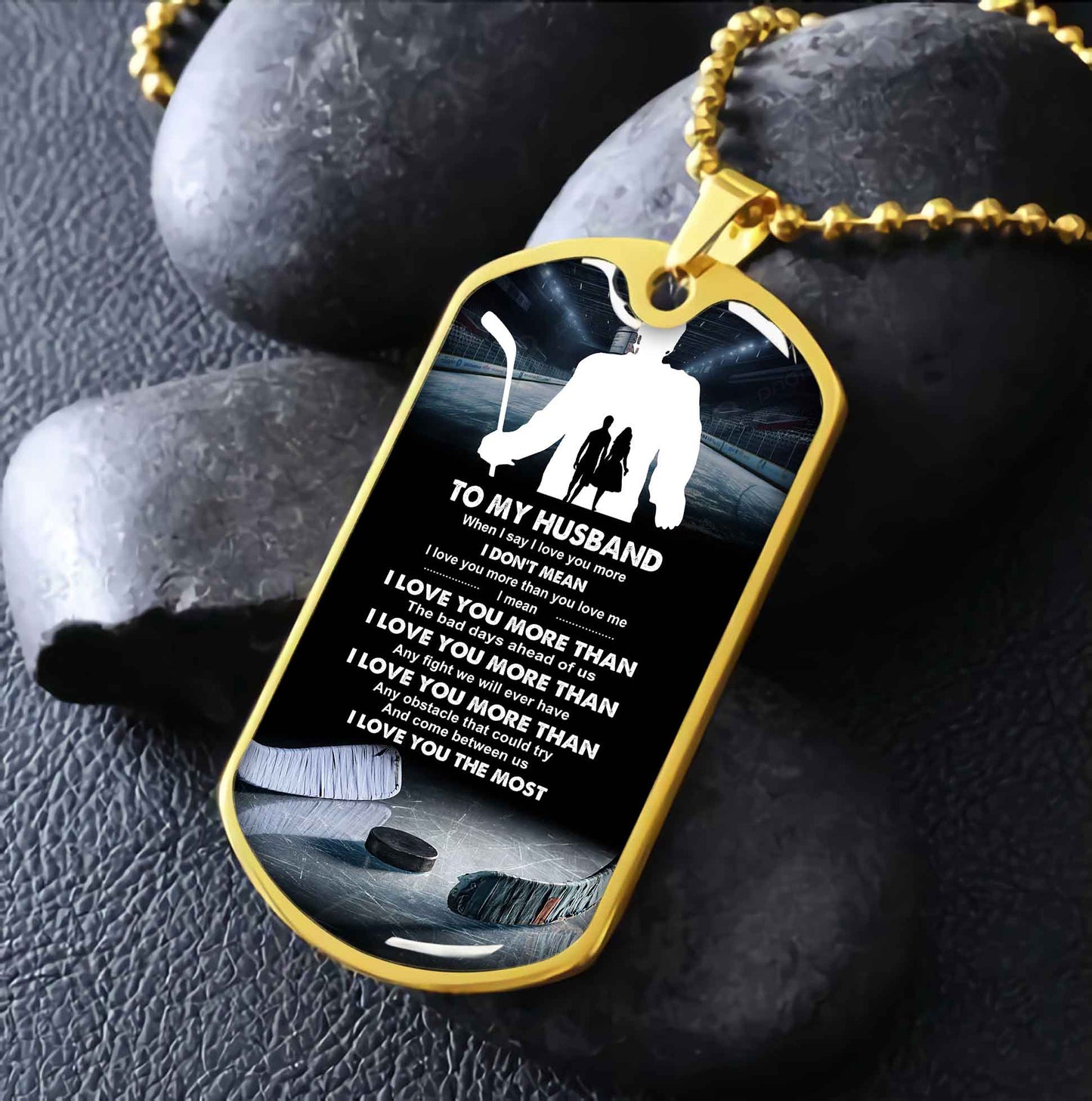 Sport Military Chain 18K Gold Plated Silver Plated To My Husband From Wife With Love Message