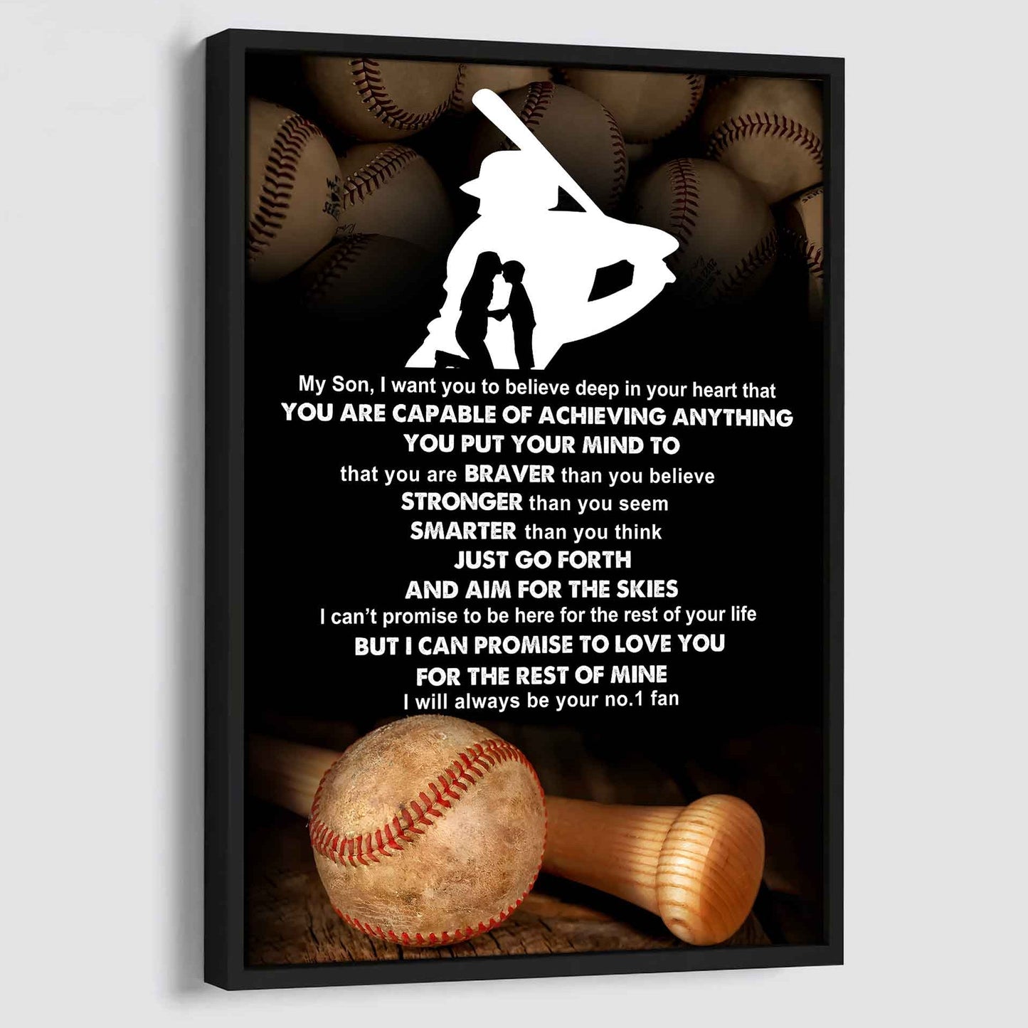 Sport Poster Canvas Mom To Son - That You Are Braver Than You Believe You Are Capable Of I Will Always Your No 1 Fan