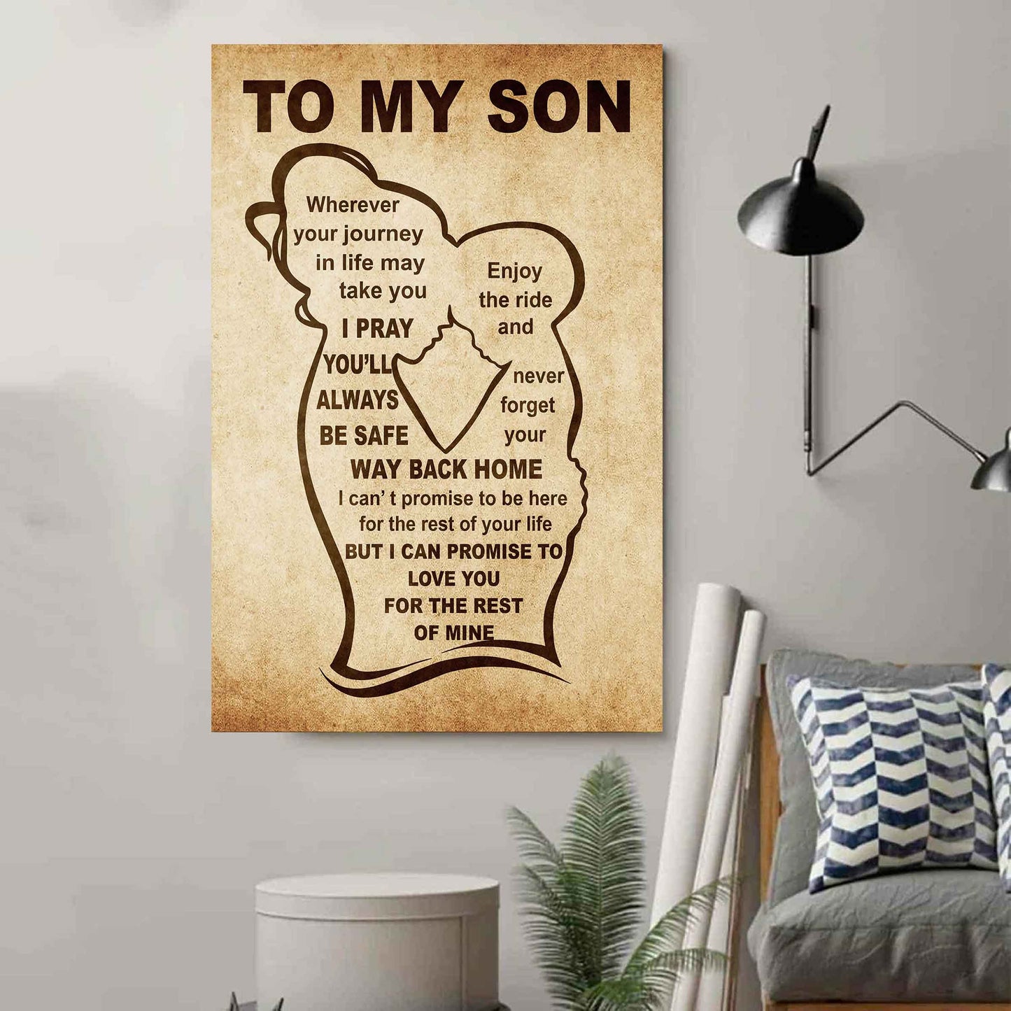 Personalized Family Poster Canvas Mom To My Son Gift From Mom Gift For Your Son With Motivational Message