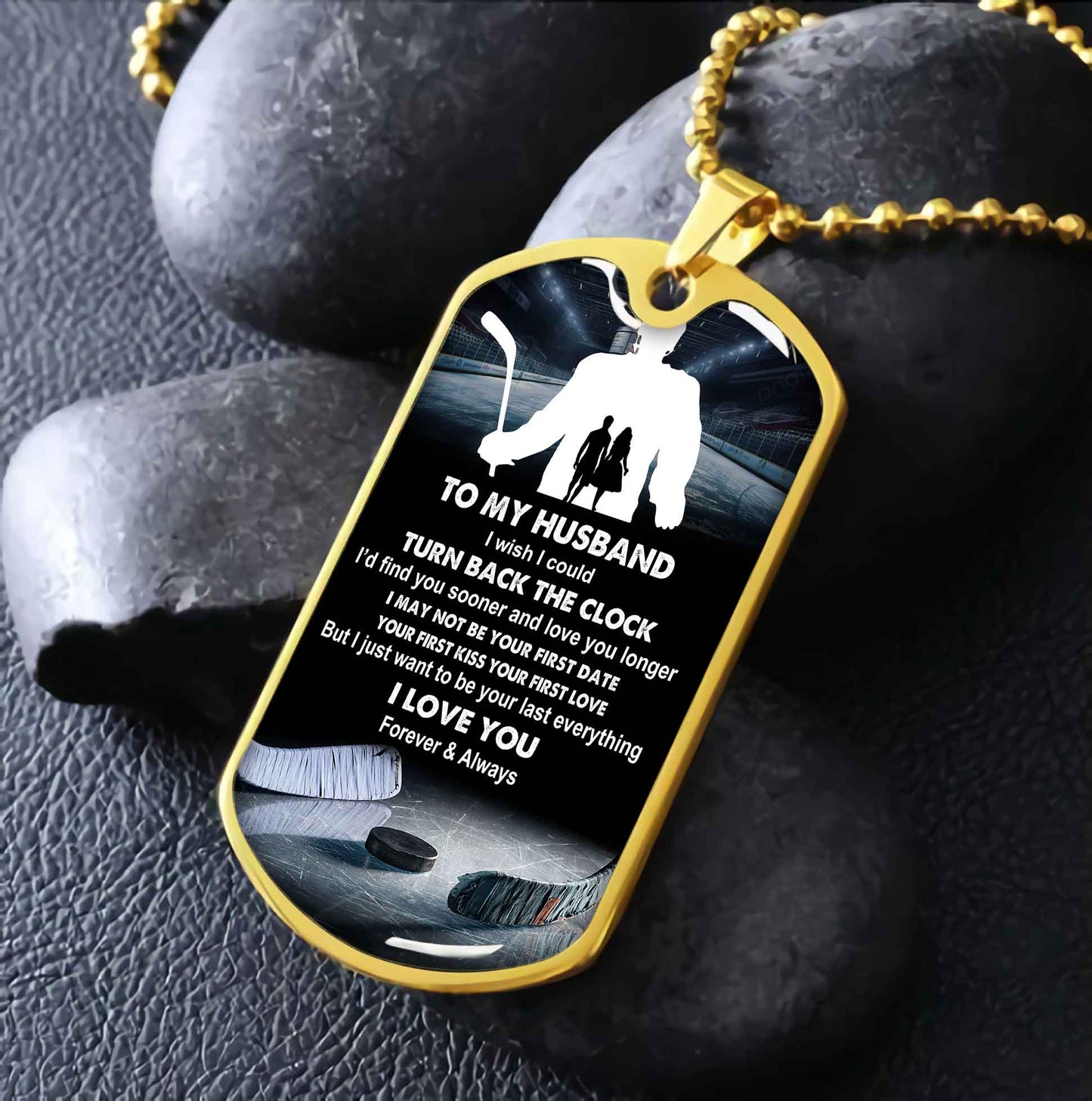 Sport Military Chain 18K Gold Plated Silver Plated To My Husband From Wife With Love Message