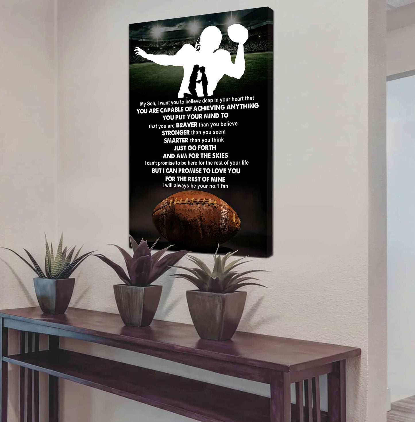 Sport Poster Canvas Mom To Son - That You Are Braver Than You Believe You Are Capable Of I Will Always Your No 1 Fan