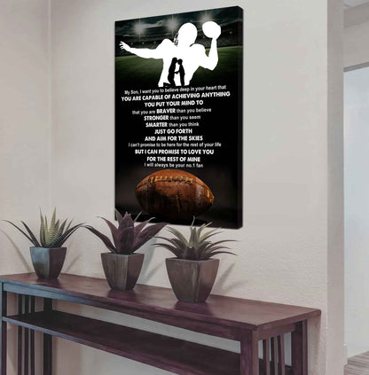 Sport Poster Canvas Mom To Son - That You Are Braver Than You Believe You Are Capable Of I Will Always Your No 1 Fan
