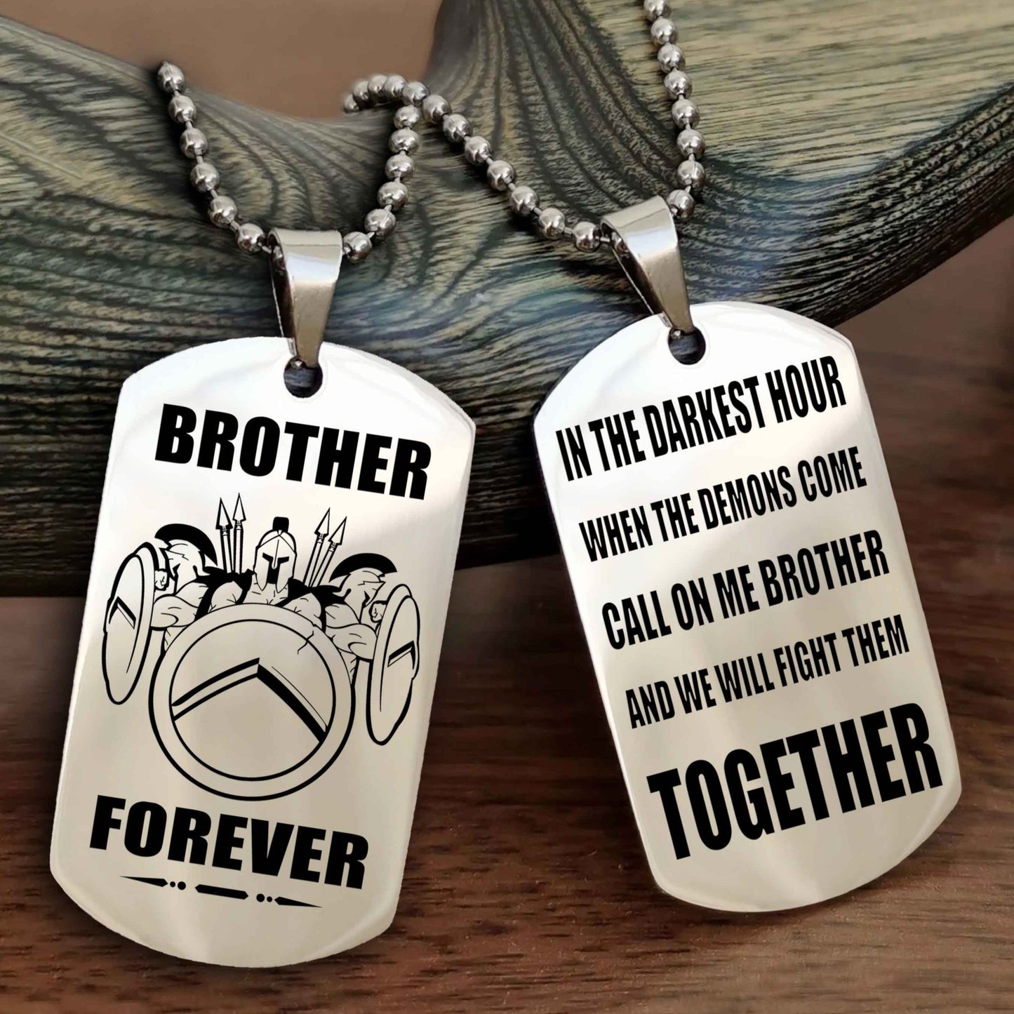 Spartan Personalized Double Sided Dog Tag For My Brother - Call On Me Brother And We Will Fight Them Together Gift For Your Friend