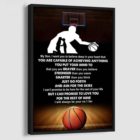 Sport Poster Canvas Mom To Son - That You Are Braver Than You Believe You Are Capable Of I Will Always Your No 1 Fan