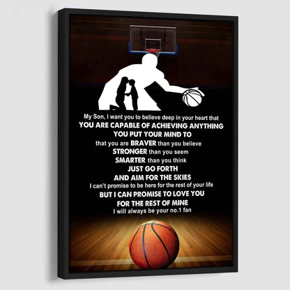 Baseball Poster Canvas Mom To Son - That You Are Braver Than You Believe You Are Capable Of I Will Always Your No 1 Fan