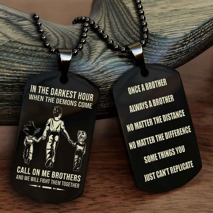 Cowboy Customizable engraved dog tag double sided gift from brother Once A Brother Always A Brother