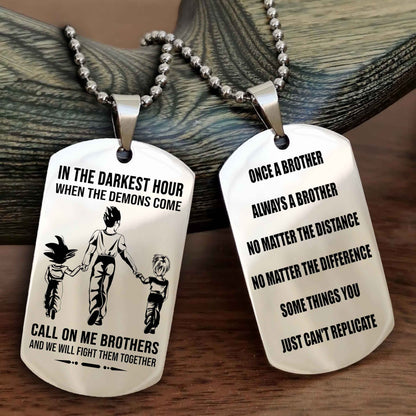 Viking Customizable engraved dog tag double sided gift from brother Once A Brother Always A Brother