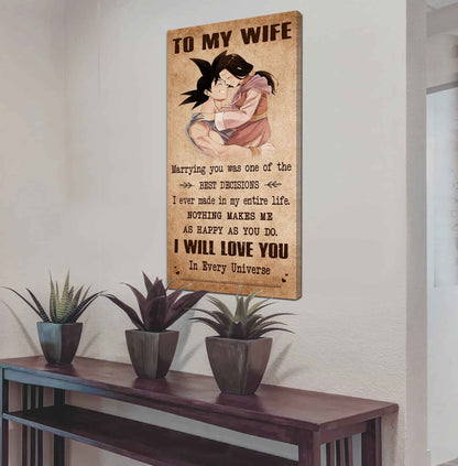 Family Poster Canvas To My Wife Marrying You Was One Of The Best Decisions - I Will Love You Forever And Always Gift For Your Wife